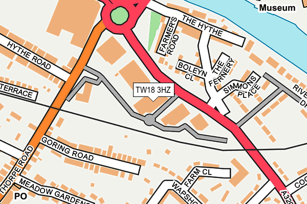 TW18 3HZ map - OS OpenMap – Local (Ordnance Survey) TW18 3HZ map - OS OpenMap – Local (Ordnance Survey)