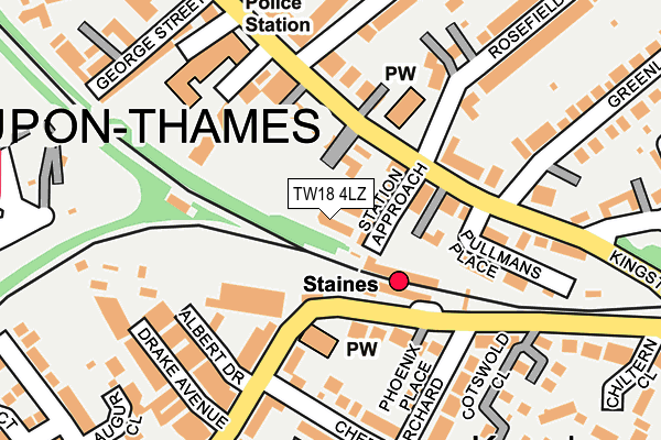 TW18 4LZ map - OS OpenMap – Local (Ordnance Survey)