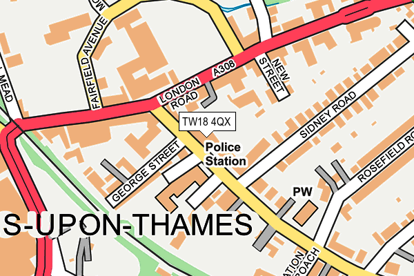 TW18 4QX map - OS OpenMap – Local (Ordnance Survey)