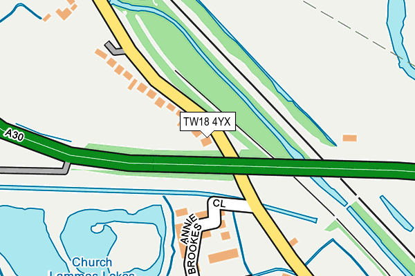 TW18 4YX map - OS OpenMap – Local (Ordnance Survey) TW18 4YX map - OS OpenMap – Local (Ordnance Survey)