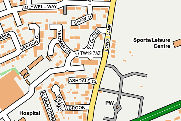 TW19 7AZ map - OS OpenMap – Local (Ordnance Survey) TW19 7AZ map - OS OpenMap – Local (Ordnance Survey)