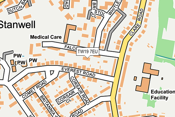 TW19 7EU map - OS OpenMap – Local (Ordnance Survey) TW19 7EU map - OS OpenMap – Local (Ordnance Survey)