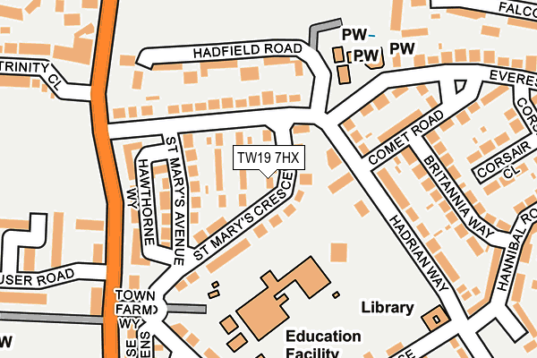 TW19 7HX map - OS OpenMap – Local (Ordnance Survey) TW19 7HX map - OS OpenMap – Local (Ordnance Survey)