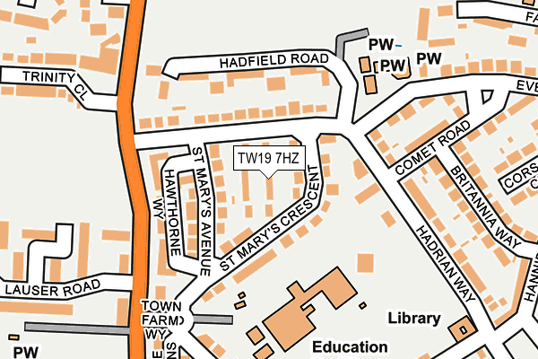 TW19 7HZ map - OS OpenMap – Local (Ordnance Survey) TW19 7HZ map - OS OpenMap – Local (Ordnance Survey)