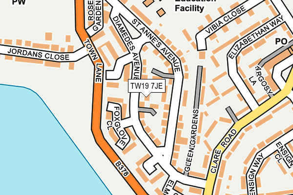 TW19 7JE map - OS OpenMap – Local (Ordnance Survey) TW19 7JE map - OS OpenMap – Local (Ordnance Survey)