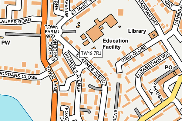 TW19 7RJ map - OS OpenMap – Local (Ordnance Survey) TW19 7RJ map - OS OpenMap – Local (Ordnance Survey)