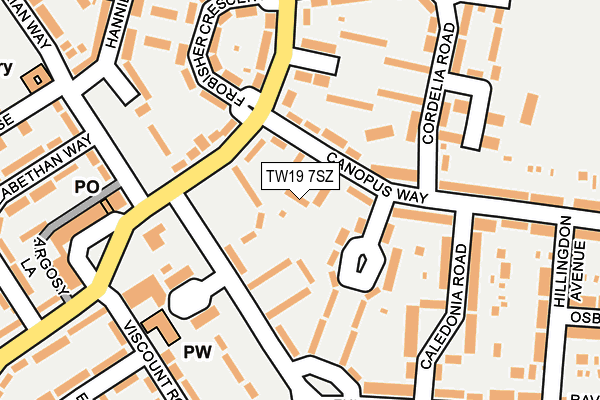 TW19 7SZ map - OS OpenMap – Local (Ordnance Survey) TW19 7SZ map - OS OpenMap – Local (Ordnance Survey)