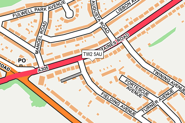 TW2 5AU map - OS OpenMap – Local (Ordnance Survey) TW2 5AU map - OS OpenMap – Local (Ordnance Survey)
