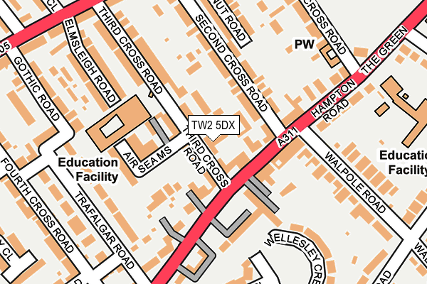 TW2 5DX map - OS OpenMap – Local (Ordnance Survey) TW2 5DX map - OS OpenMap – Local (Ordnance Survey)
