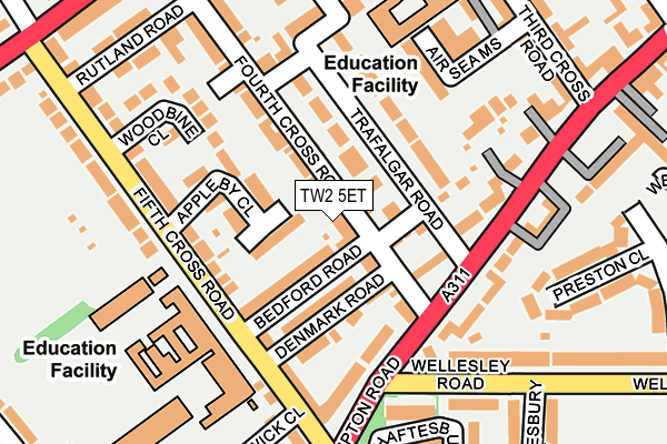 TW2 5ET map - OS OpenMap – Local (Ordnance Survey) TW2 5ET map - OS OpenMap – Local (Ordnance Survey)