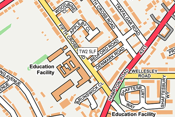 TW2 5LF map - OS OpenMap – Local (Ordnance Survey) TW2 5LF map - OS OpenMap – Local (Ordnance Survey)