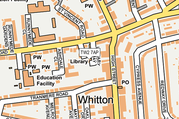 TW2 7AP map - OS OpenMap – Local (Ordnance Survey)