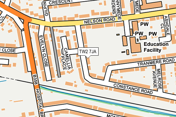 TW2 7JA map - OS OpenMap – Local (Ordnance Survey) TW2 7JA map - OS OpenMap – Local (Ordnance Survey)