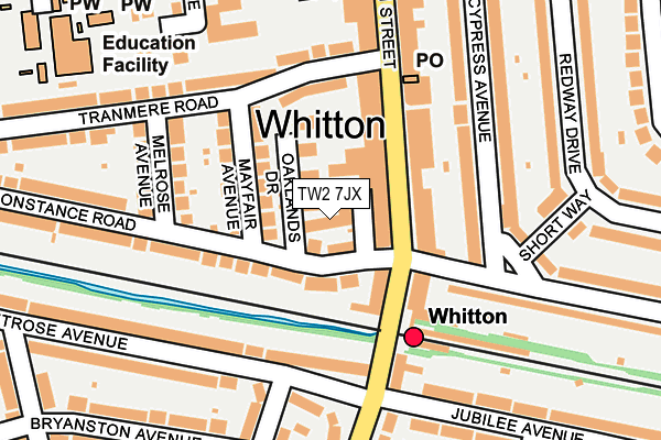 TW2 7JX map - OS OpenMap – Local (Ordnance Survey) TW2 7JX map - OS OpenMap – Local (Ordnance Survey)