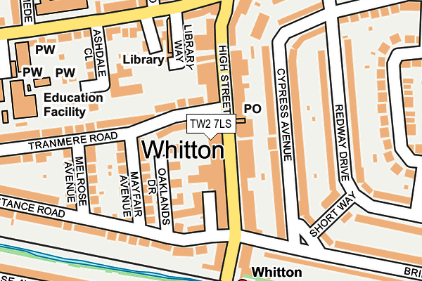 TW2 7LS map - OS OpenMap – Local (Ordnance Survey) TW2 7LS map - OS OpenMap – Local (Ordnance Survey)