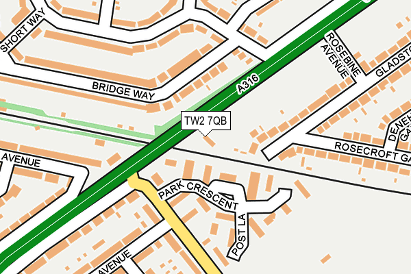 TW2 7QB map - OS OpenMap – Local (Ordnance Survey) TW2 7QB map - OS OpenMap – Local (Ordnance Survey)