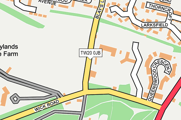 TW20 0JB map - OS OpenMap – Local (Ordnance Survey) TW20 0JB map - OS OpenMap – Local (Ordnance Survey)