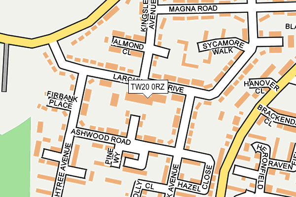 TW20 0RZ map - OS OpenMap – Local (Ordnance Survey) TW20 0RZ map - OS OpenMap – Local (Ordnance Survey)