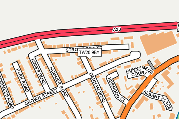 TW20 9BY map - OS OpenMap – Local (Ordnance Survey) TW20 9BY map - OS OpenMap – Local (Ordnance Survey)