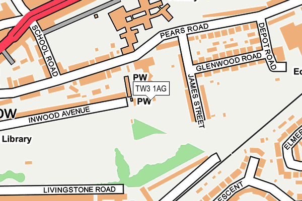 TW3 1AG map - OS OpenMap – Local (Ordnance Survey) TW3 1AG map - OS OpenMap – Local (Ordnance Survey)