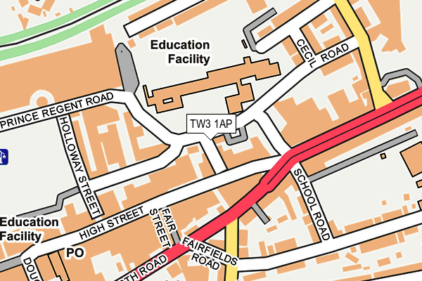 TW3 1AP map - OS OpenMap – Local (Ordnance Survey) TW3 1AP map - OS OpenMap – Local (Ordnance Survey)