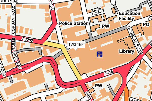 TW3 1EF map - OS OpenMap – Local (Ordnance Survey) TW3 1EF map - OS OpenMap – Local (Ordnance Survey)