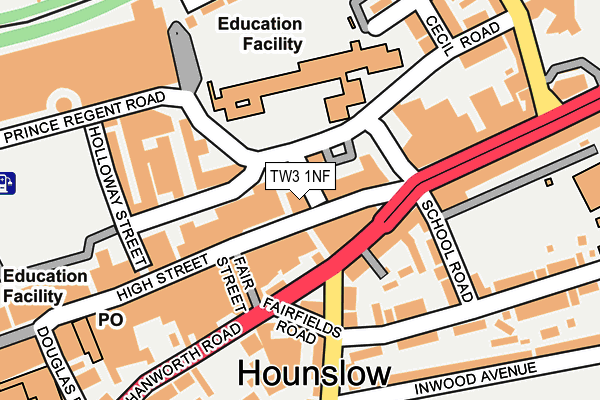 TW3 1NF map - OS OpenMap – Local (Ordnance Survey) TW3 1NF map - OS OpenMap – Local (Ordnance Survey)