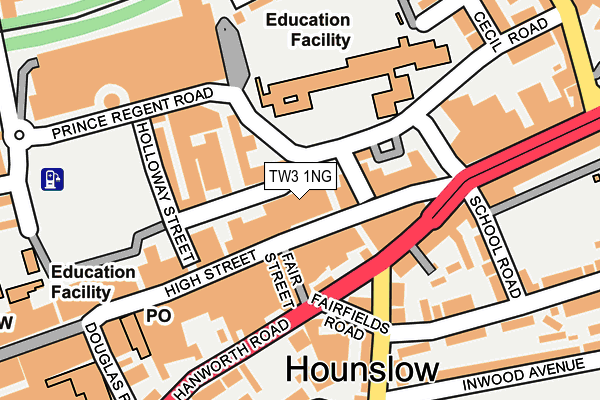TW3 1NG map - OS OpenMap – Local (Ordnance Survey) TW3 1NG map - OS OpenMap – Local (Ordnance Survey)