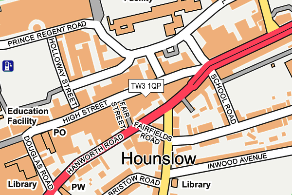 TW3 1QP map - OS OpenMap – Local (Ordnance Survey) TW3 1QP map - OS OpenMap – Local (Ordnance Survey)