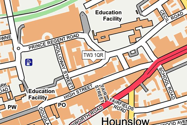 TW3 1QR map - OS OpenMap – Local (Ordnance Survey) TW3 1QR map - OS OpenMap – Local (Ordnance Survey)