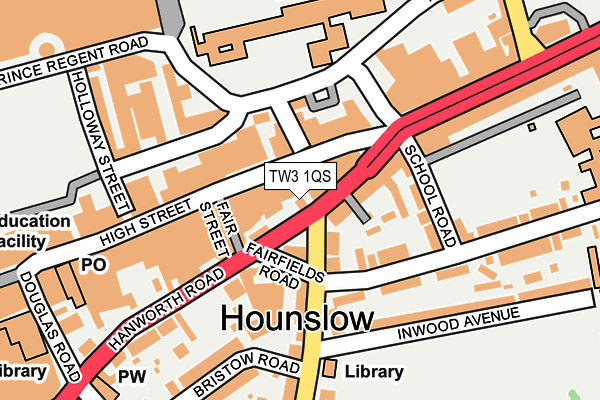 TW3 1QS map - OS OpenMap – Local (Ordnance Survey) TW3 1QS map - OS OpenMap – Local (Ordnance Survey)
