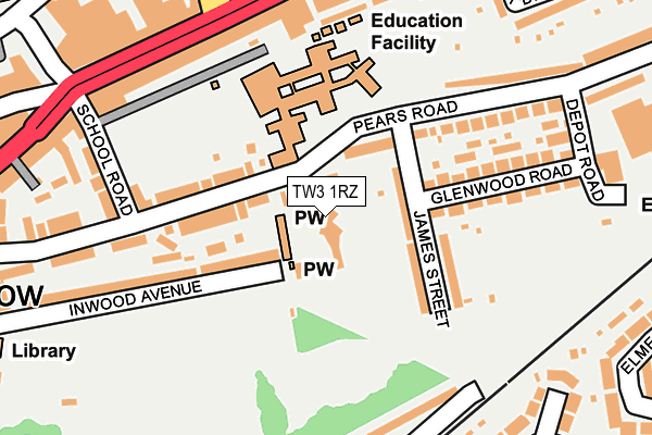 TW3 1RZ map - OS OpenMap – Local (Ordnance Survey) TW3 1RZ map - OS OpenMap – Local (Ordnance Survey)