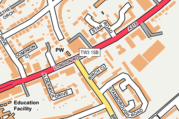 TW3 1SB map - OS OpenMap – Local (Ordnance Survey) TW3 1SB map - OS OpenMap – Local (Ordnance Survey)