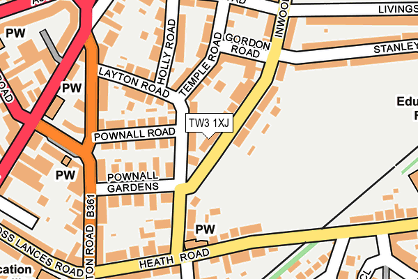 TW3 1XJ map - OS OpenMap – Local (Ordnance Survey) TW3 1XJ map - OS OpenMap – Local (Ordnance Survey)
