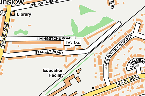 TW3 1XZ map - OS OpenMap – Local (Ordnance Survey) TW3 1XZ map - OS OpenMap – Local (Ordnance Survey)