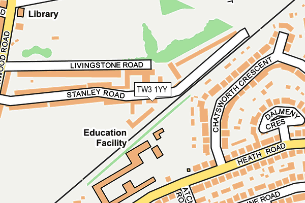 TW3 1YY map - OS OpenMap – Local (Ordnance Survey) TW3 1YY map - OS OpenMap – Local (Ordnance Survey)
