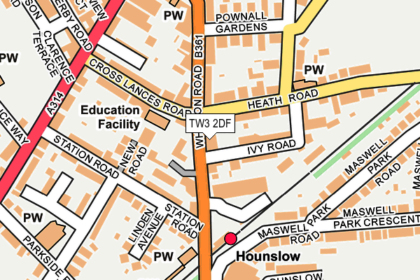 TW3 2DF map - OS OpenMap – Local (Ordnance Survey) TW3 2DF map - OS OpenMap – Local (Ordnance Survey)
