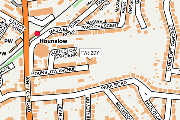 TW3 2DY map - OS OpenMap – Local (Ordnance Survey) TW3 2DY map - OS OpenMap – Local (Ordnance Survey)