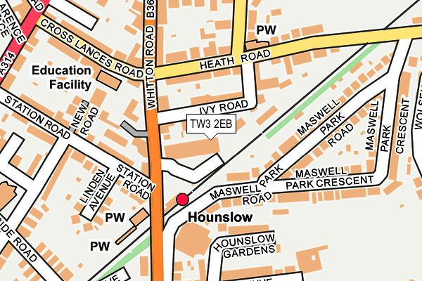 TW3 2EB map - OS OpenMap – Local (Ordnance Survey) TW3 2EB map - OS OpenMap – Local (Ordnance Survey)