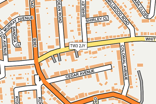 TW3 2JY map - OS OpenMap – Local (Ordnance Survey) TW3 2JY map - OS OpenMap – Local (Ordnance Survey)