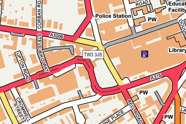 TW3 3JS map - OS OpenMap – Local (Ordnance Survey) TW3 3JS map - OS OpenMap – Local (Ordnance Survey)