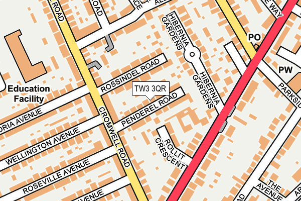 TW3 3QR map - OS OpenMap – Local (Ordnance Survey) TW3 3QR map - OS OpenMap – Local (Ordnance Survey)