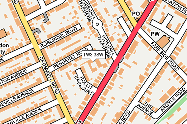 TW3 3SW map - OS OpenMap – Local (Ordnance Survey) TW3 3SW map - OS OpenMap – Local (Ordnance Survey)