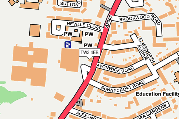 TW3 4EB map - OS OpenMap – Local (Ordnance Survey) TW3 4EB map - OS OpenMap – Local (Ordnance Survey)