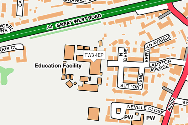 TW3 4EP map - OS OpenMap – Local (Ordnance Survey) TW3 4EP map - OS OpenMap – Local (Ordnance Survey)