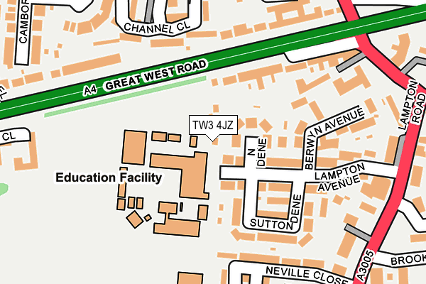 TW3 4JZ map - OS OpenMap – Local (Ordnance Survey) TW3 4JZ map - OS OpenMap – Local (Ordnance Survey)