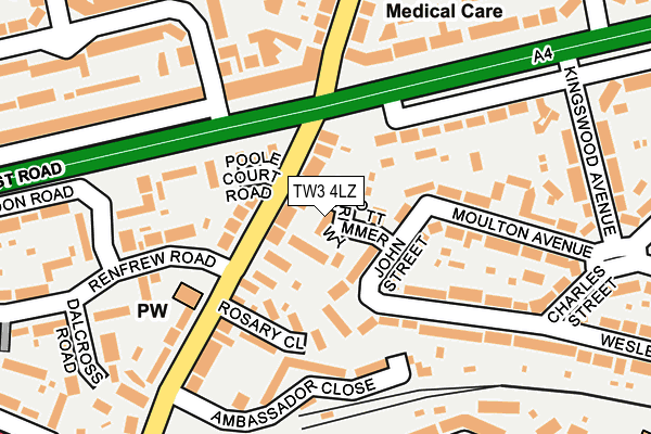TW3 4LZ map - OS OpenMap – Local (Ordnance Survey) TW3 4LZ map - OS OpenMap – Local (Ordnance Survey)