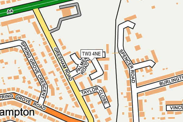 TW3 4NE map - OS OpenMap – Local (Ordnance Survey) TW3 4NE map - OS OpenMap – Local (Ordnance Survey)