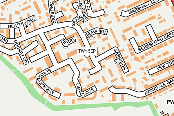 TW4 5EP map - OS OpenMap – Local (Ordnance Survey) TW4 5EP map - OS OpenMap – Local (Ordnance Survey)