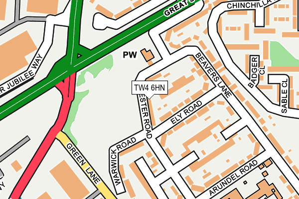 TW4 6HN map - OS OpenMap – Local (Ordnance Survey) TW4 6HN map - OS OpenMap – Local (Ordnance Survey)